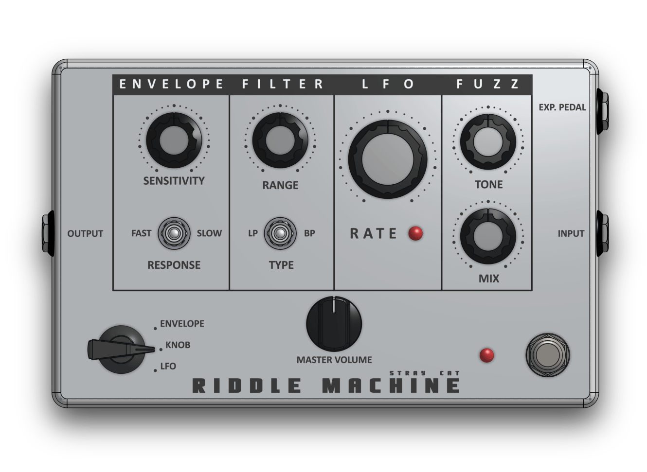 Komputerowa wizualizacja efektu gitarowego Stray Cat Riddle Machine